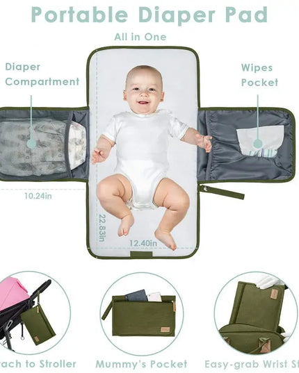Kabaqoo Waterproof Diaper Bag Backpack – Changing Pad & 19 Pockets