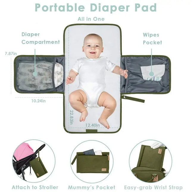 Kabaqoo Waterproof Diaper Bag Backpack – Changing Pad & 19 Pockets