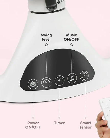 HARPPA™ Electric Baby Swing – 5 Speeds, Remote Control, Bluetooth Music + Mosquito Net | Nursery Essential