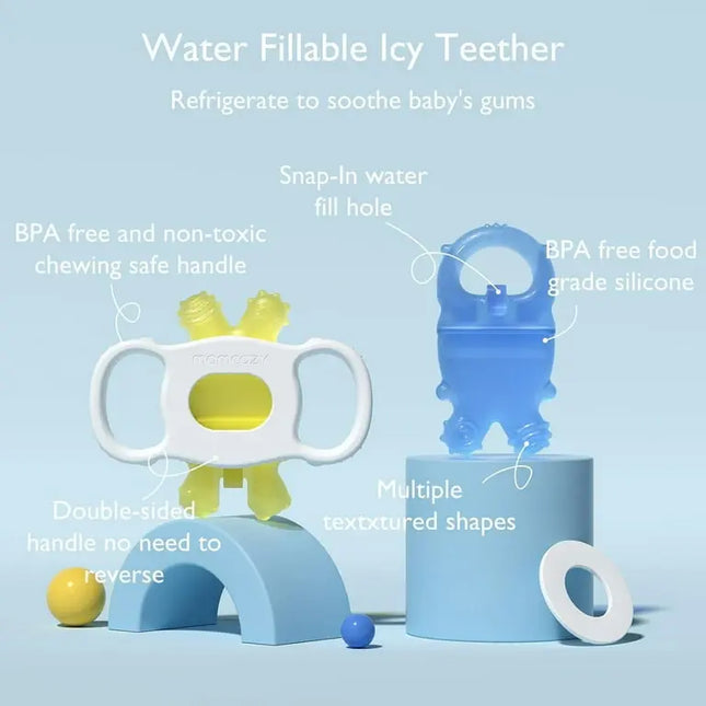 Momcozy™ Baby Teether Toys Chill Teether 2‑Pack | Washable Silicone & BPA‑Free