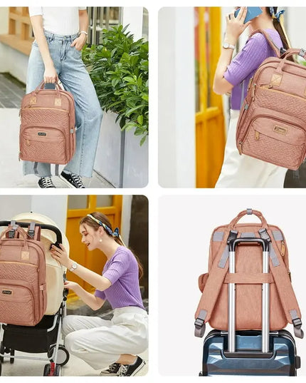 Kabaqoo Waterproof Diaper Bag Backpack – Changing Pad & 19 Pockets