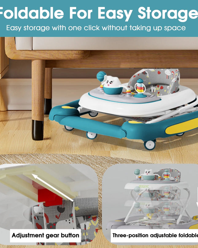 6‑in‑1 Foldable Baby Walker with Musical Activity Station