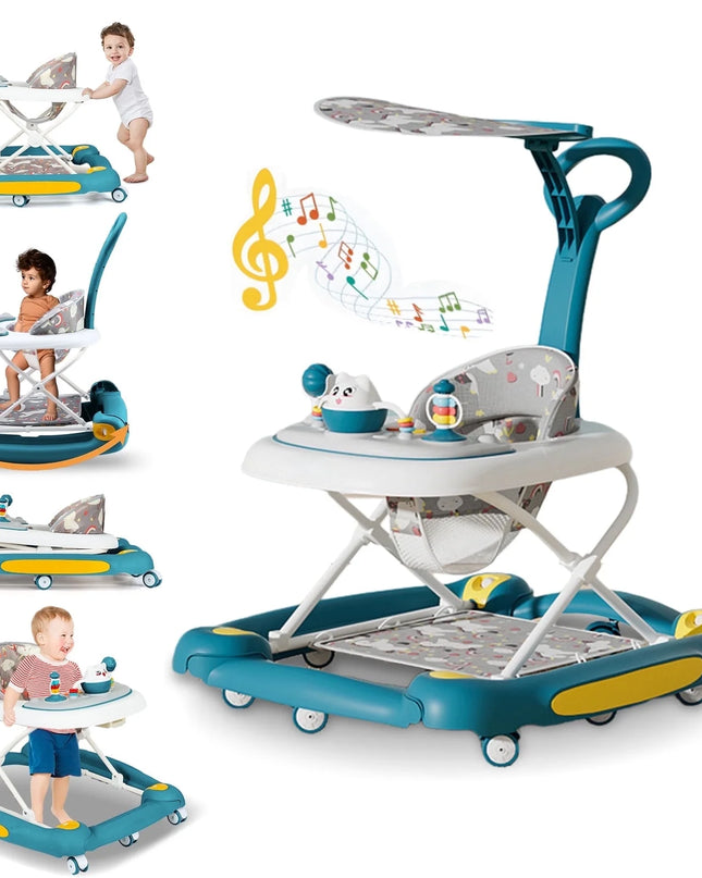 6‑in‑1 Foldable Baby Walker with Musical Activity Station