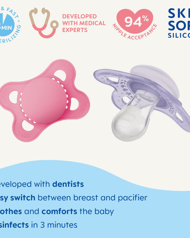 MAM Original Matte Pacifier, 0-6 Months, 2 Pack