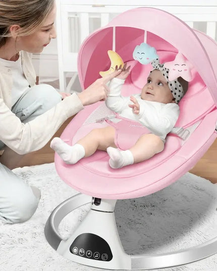 HARPPA™ Electric Baby Swing – 5 Speeds, Remote Control, Bluetooth Music + Mosquito Net | Nursery Essential