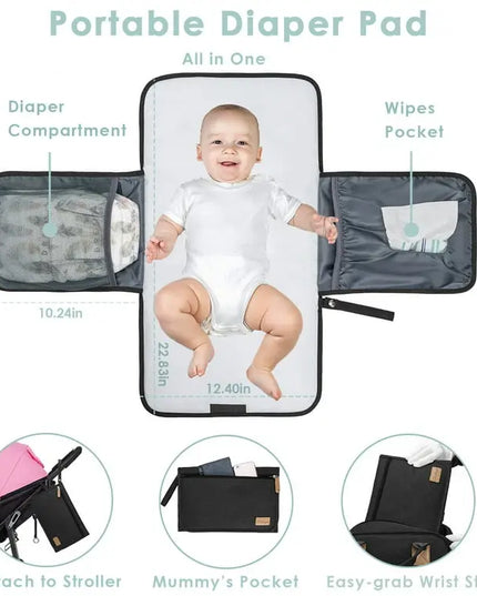 Kabaqoo Waterproof Diaper Bag Backpack – Changing Pad & 19 Pockets