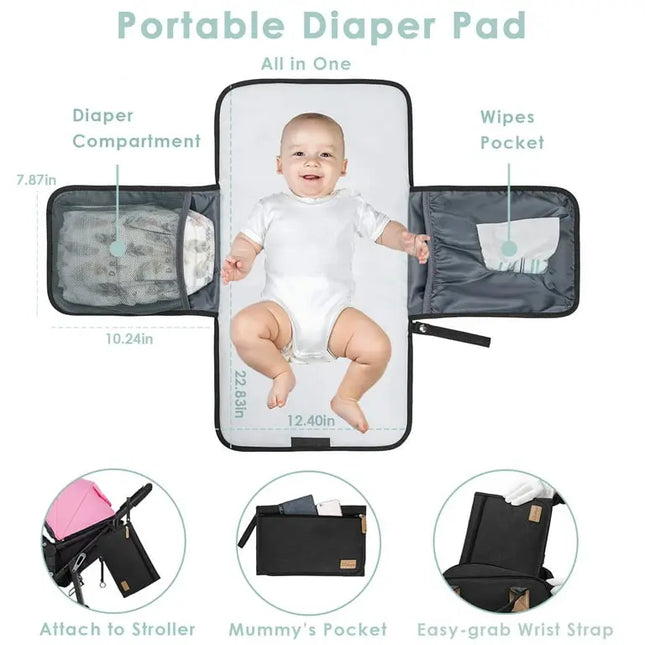 Kabaqoo Waterproof Diaper Bag Backpack – Changing Pad & 19 Pockets