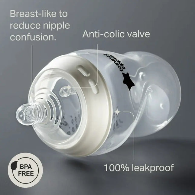 Tommee Tippee® Natural Start Baby’s First Bottle Set – Self-Sterilizing, Anti‑Colic, Pacifier