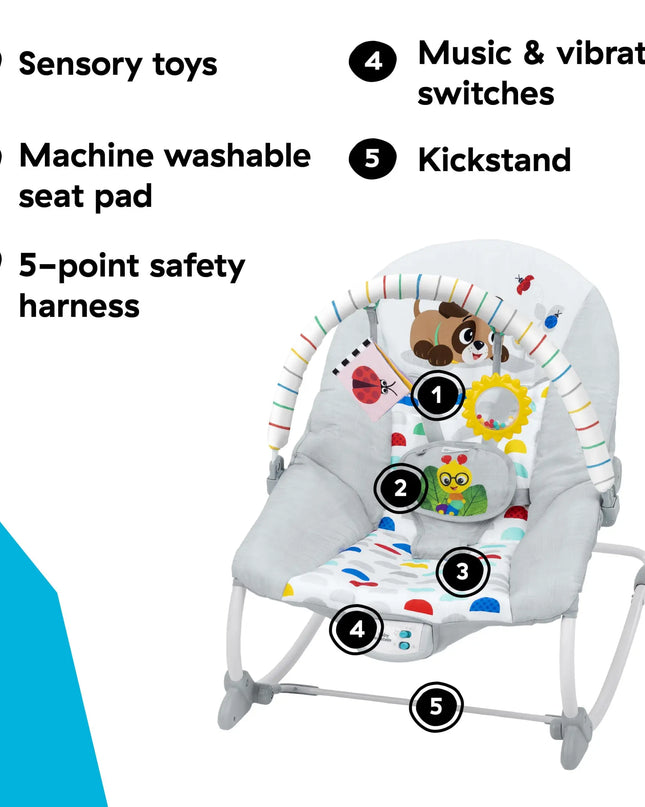 Baby Einstein Dean’S Discovery Spot Musical Infant to Toddler Rocker, Ages 0 Months+
