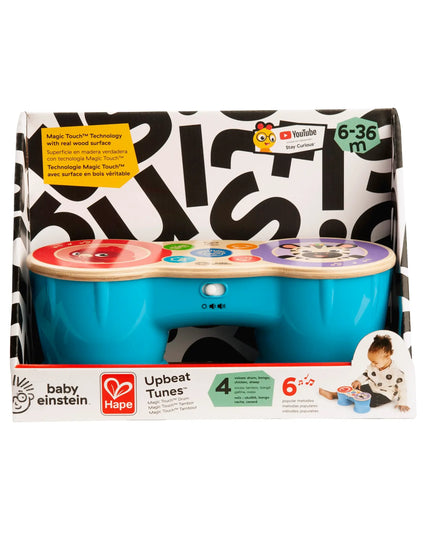 Toy piano with colorful buttons in its packaging, featuring Baby Einstein branding.