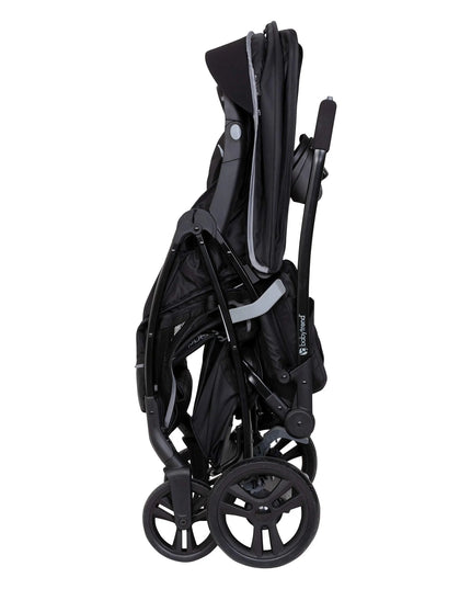 Black stroller on a white background