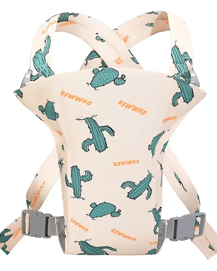 Baby carrier with cactus pattern on a white background
