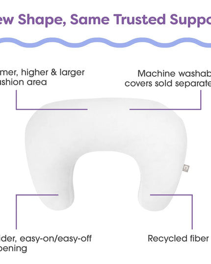 White pillow with features highlighted on a white background