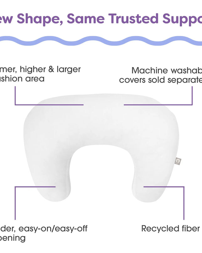 White pillow with features highlighted on a white background