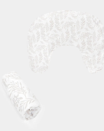 White floral patterned fabric on a white background