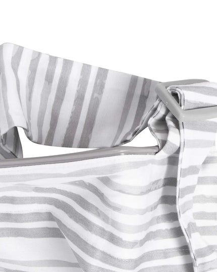 Striped fabric with a bow on a white background