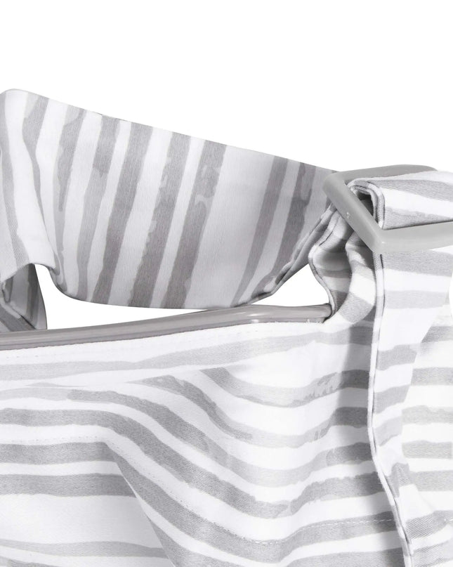 Striped fabric with a bow on a white background
