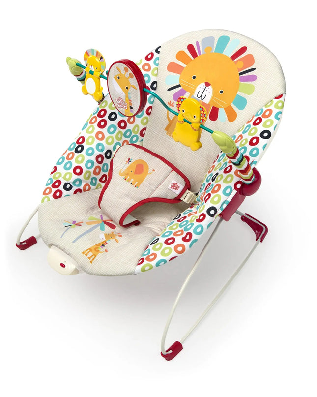 Bright Starts Playful Pinwheels Portable Baby Bouncer with Vibrating Infant Seat for Ages 0-6 Months (Unisex)