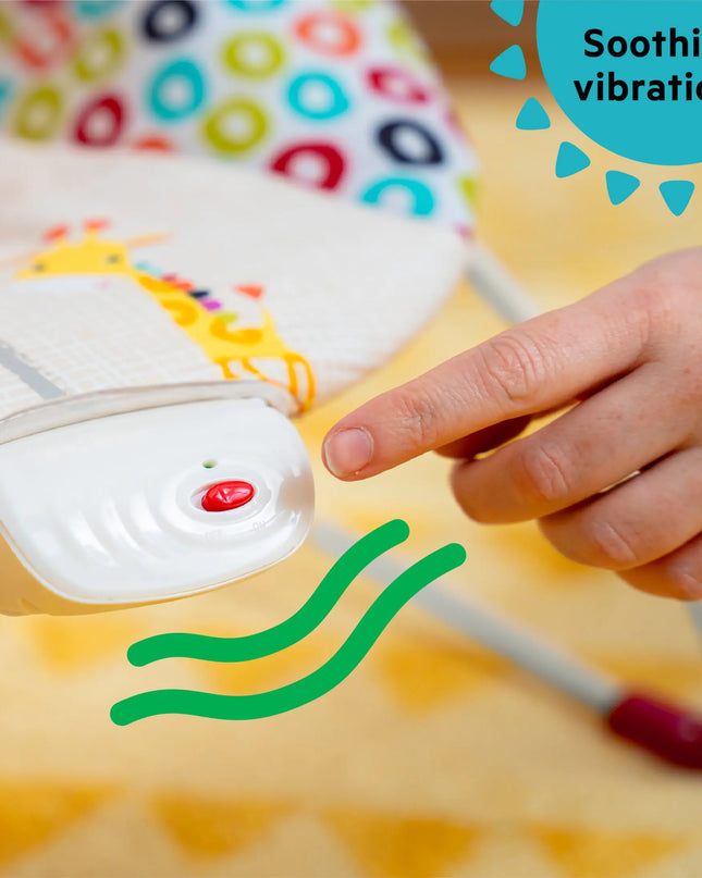 Bright Starts Playful Pinwheels Portable Baby Bouncer with Vibrating Infant Seat for Ages 0-6 Months (Unisex)