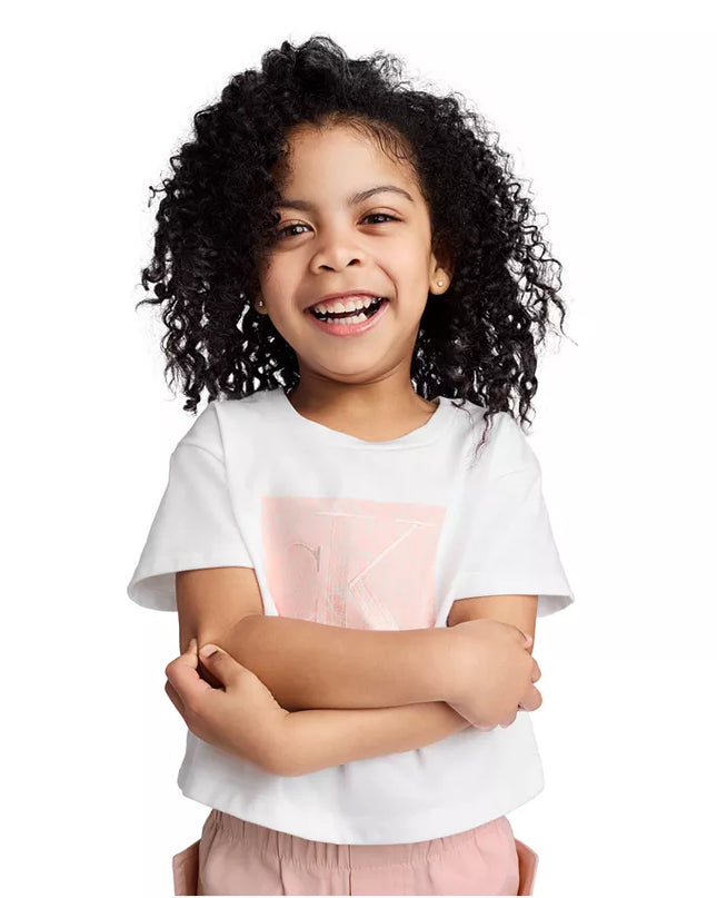 Calvin Klein Toddler/Little Girls Logo Boxy T‑Shirt & Baggy Pants Set