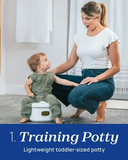 Chicco™ 3-in-1 Potty Training System – Toddler Potty, Toilet Topper & Step Stool with Adjustable Spray Shield