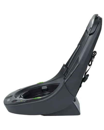 Black baby car seat on a white background