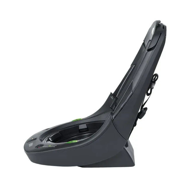 Black baby car seat on a white background