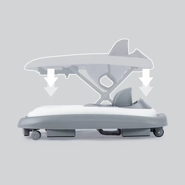 Gray massage chair with a transparent overlay on a light gray background