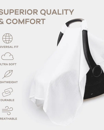 Comfy Cubs Baby Car Seat Cover – Soft Breathable Canopy