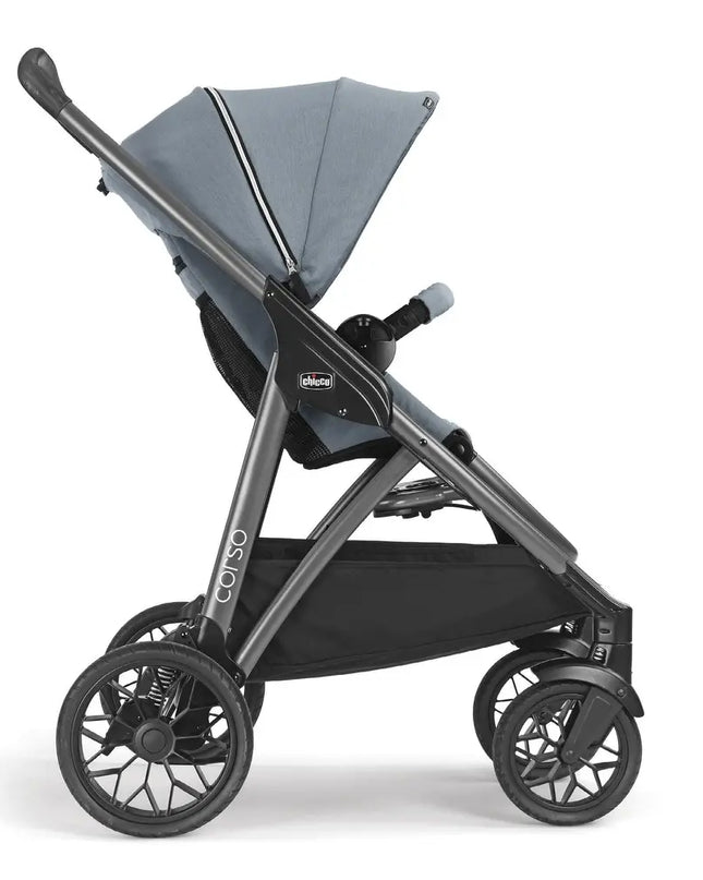 Chicco™ Modular Travel Stroller – Parent & Forward Facing Baby Stroller with Car Seat Adapter, Recline & Suspension ( Black )