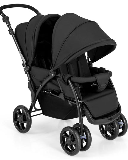 Black stroller on a white background