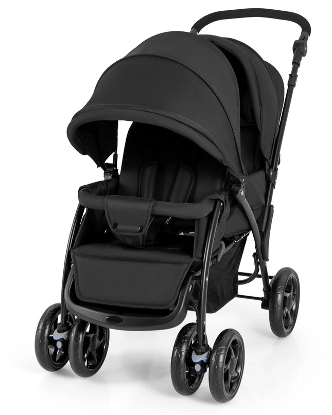 Black stroller on a white background