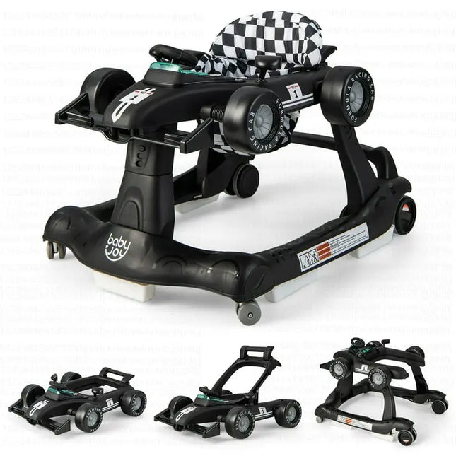 Costway™ 4‑in‑1 Foldable Activity Baby Walker | Adjustable Height & Push Car