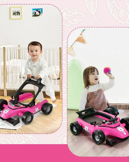 Costway™ 4‑in‑1 Foldable Activity Baby Walker | Adjustable Height & Push Car