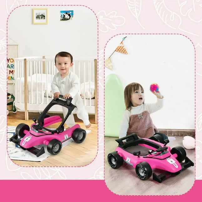 Costway™ 4‑in‑1 Foldable Activity Baby Walker | Adjustable Height & Push Car