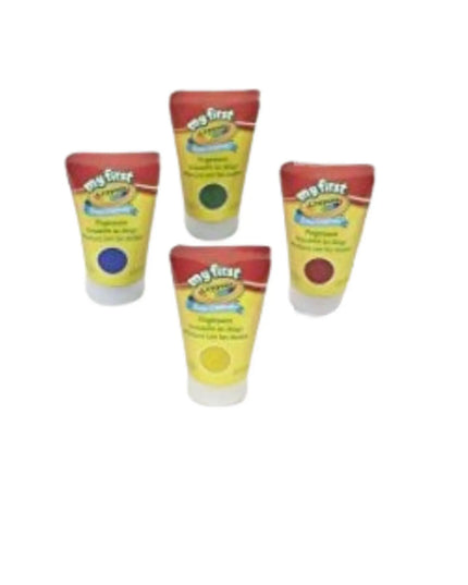 Four small tubes of colorful gel on a white background
