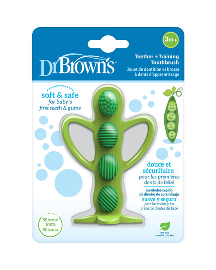 Dr. Brown's teether and training toothbrush packaging on a white background