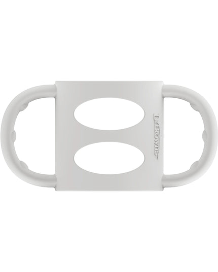 White plastic clip with two oval slots on a white background