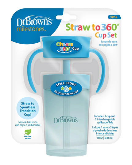 Dr. Brown's Straw to 360° Cup Set packaging on a white background