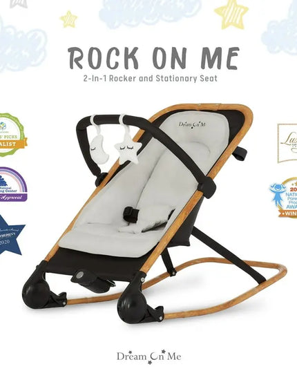 Baby rocker with 'Dream On Me' branding on a white background