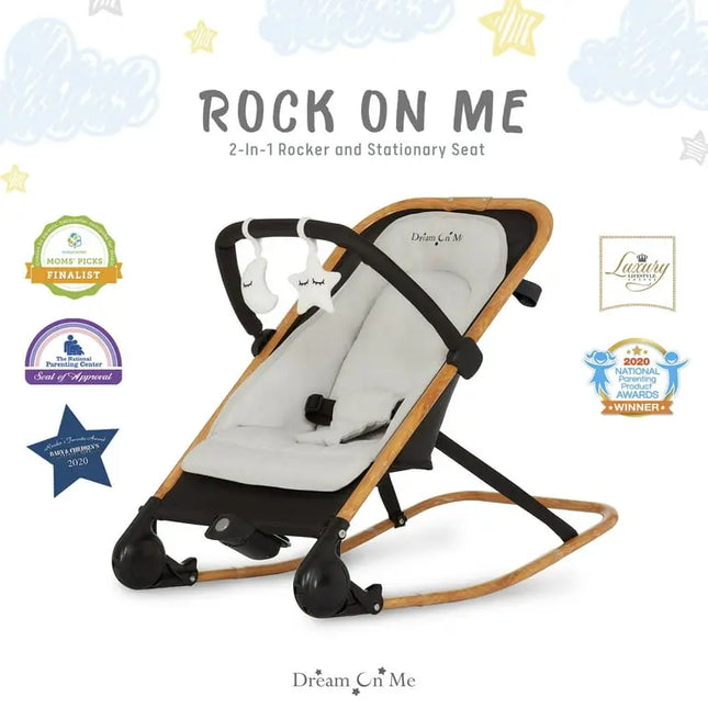 Baby rocker with 'Dream On Me' branding on a white background