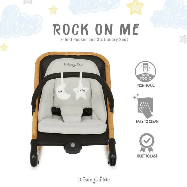 Baby rocker with 'Dream On Me' branding on a white background