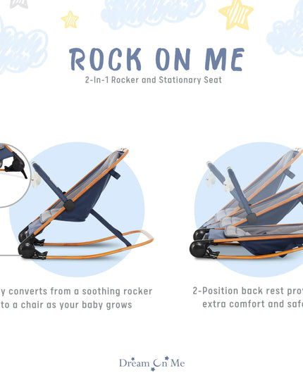 Dream on Me 2-In-1 Baby Rocker and Stationary Seat