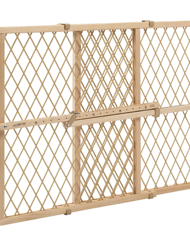 Beige lattice-style gate on a white background