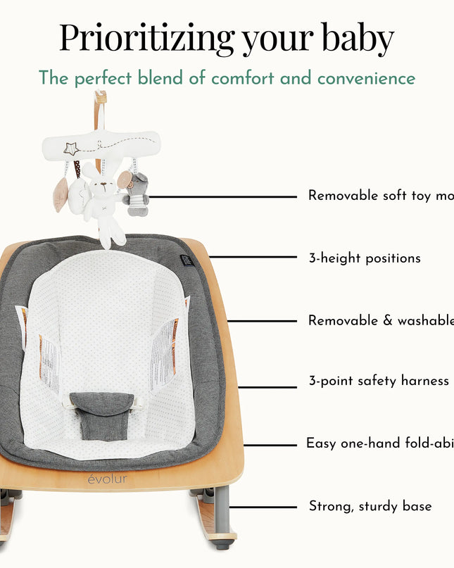 Evolur Tory 2-In-1 Rocker & Chair