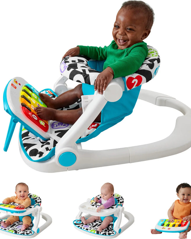 Fisher-Price Kick & Play Sit-Me-Up Portable Baby Chair with Piano Toy and Snack Tray for Infants and Toddlers
