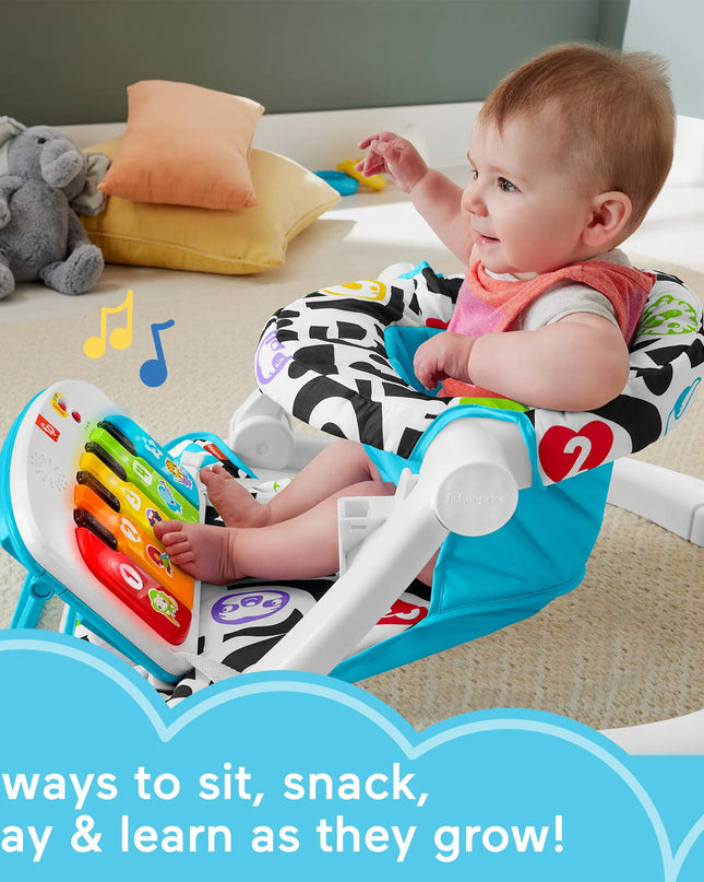 Fisher-Price Kick & Play Sit-Me-Up Portable Baby Chair with Piano Toy and Snack Tray for Infants and Toddlers