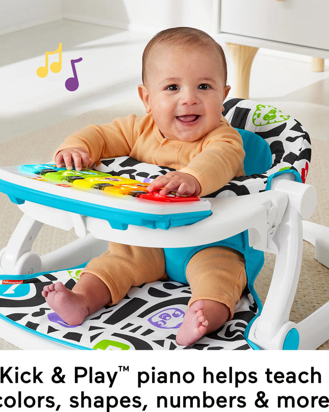 Fisher-Price Kick & Play Sit-Me-Up Portable Baby Chair with Piano Toy and Snack Tray for Infants and Toddlers