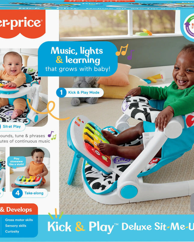 Fisher-Price Kick & Play Sit-Me-Up Portable Baby Chair with Piano Toy and Snack Tray for Infants and Toddlers