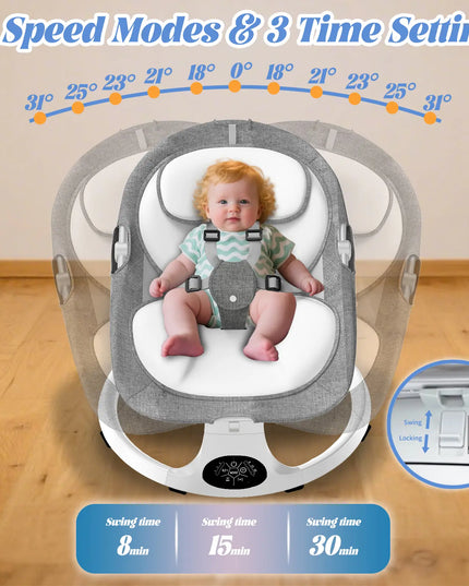 G TALECO GEAR Portable Baby Swing and Bouncer for Infants with 5 Speed Settings and Bluetooth Control